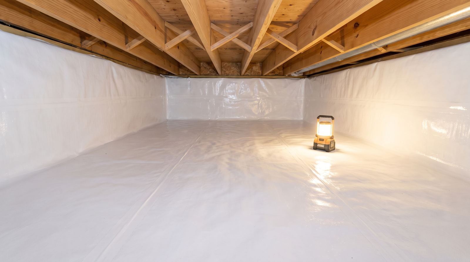 Clean, fully encapsulated crawl space